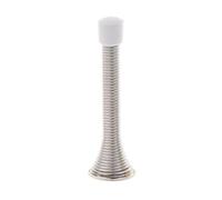 5PCS Spring Door Stops, 85mm Wall Mounted Door Stop Stainless Steel Doorstop with Fixing Screws Rubber Base for Skirtings Bottom Reduce The Collision Between The Leaf and The Wall Reduce Noise(Silver)
