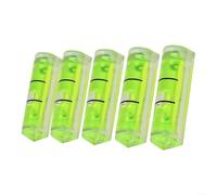 5Pcs Square Bubble Level, 26x8x8mm Acrylic, Green | For Hanging Tools, Compact Rectangular Shape, Suitable for Carpenters, for durable Plastic, 5 Pack