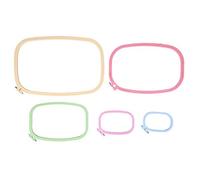 5Pcs Square Embroidery Hoops, Cross - Stitch Hoop Set, Colorful ABS Plastic Frame with Brass Adjustment Screw, DIY Craft Tools for Beginners and Professionals, Durable and Easy to
