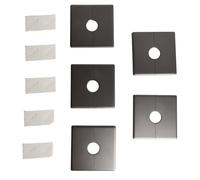 5Pcs Square Pipe Wall Cover Plates Switch and Socket Escutcheon Covers ABS Plastic Pipe Covers with Backing for Decorative Pipe Wall Mounting (22mm)