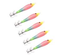 5Pcs Squid Cuttlefish Sleeve Hook Jigs Lures Luminously Blowing Tube Squid Jigs Hook Fishing Lures Baits Easy To Use Luminously Blowing Tube Fishing Baits