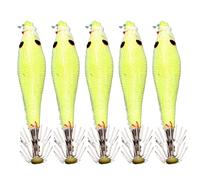 5pcs Squid Jig Hooks Artificial Squid Cuttlefish Sleeve Lures Hook Night Fishing Lures Baits Fishing Accessory Artificial Sleeve Hook