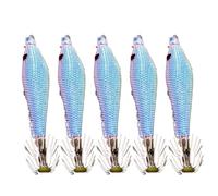 5pcs Squid Jig Hooks Artificial Squid Cuttlefish Sleeve Lures Hook Night Fishing Lures Baits Fishing Accessory Artificial Sleeve Hook