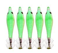 5pcs Squid Jig Hooks Artificial Squid Cuttlefish Sleeve Lures Hook Night Fishing Lures Baits Fishing Accessory Artificial Sleeve Hook