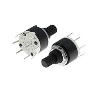 5Pcs SR16 Plastic 16MM Rotary Band Switch 2 Pole 3 4 Position 1 Pole 5 6 8 Position Handle Length 15MM Axis Band Switch (Color : 2 Pole 3)(2 Pole 3)