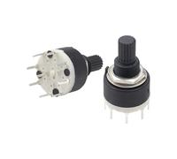 5PCS SR16 series plastic 16MM rotary switch 15MM flower shaft with switch(1 Knife 8 Files)