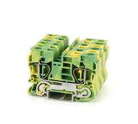 5Pcs ST10-PE Spring-cage Ground Protective Earth 10 mm² 24-8 AWG Wire Electrical Connector Din Rail Terminal Block ST 10-PE