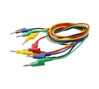 5pcs Stackable Banana Test Leads 4mm Double Ended Copper Cables For Multimeter Digital Electrical Testing 1000v 15a Red Black Yellow Green Blue 100cm Length
