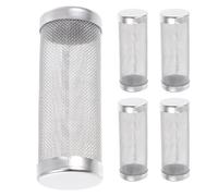 5pcs Stainless Steel Aquarium Prefilter Guard Cylinder Mesh Screen | 8.5cm X 3cm Size, 1.6cm Inner Diameter, Silver Finish, Stable Installation and Easy Maintenance