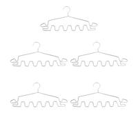 5pcs Stainless Steel Bra Hanger Wave Double Layer Closet Organizer | Curved Smooth Finish, Non Slip Storage for Scarves and Ties, Silver Home Closet Dorm Use