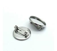 5Pcs Stainless Steel Brooch Clasps Pin Disk Base Blank Cabochon Trays Back Bar for Badge Corsage Tags and Jewelry DIY Making(Silver,Inner Dia 18MM)