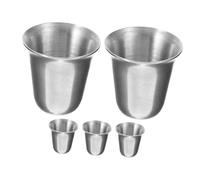 5pcs Stainless Steel Communion Cups with Stackable Tray Set, Portable Metal Religious Drinkware for Church Holy Communion, Silver Sturdy 304 Stainless Steel