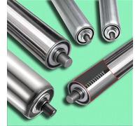 5Pcs Stainless Steel Conveyor Roller Set - Commercial Rollers, Galvanized Slide Rollers for Smooth Transmission (32mm Diameter, 100mm Length)