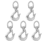 5pcs Stainless Steel Eye Slip Hook with Safety Latch, Lifting Hoisting Chain Hooks, 360° Rotatable Clevis Slip Hook for Hammock Balcony Sling, 150kg Load Capacity