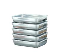5pcs Stainless Steel Fresh-keeping Box Stackable Food Storage Containers Refrigerator Microwave Safe Sealed Kitchen Accessories