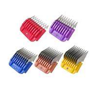5pcs Stainless Steel Guide Comb Set For 3-16mm Detachable Blade,Compatible For Andis, Oster A5, Wahl KM Series Clipper