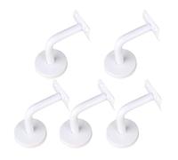 5pcs Stainless Steel Handrail Bracket White Wall Mounted Support