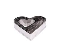 5Pcs Stainless Steel Holiday Fondant Cake Baking Mould, Heart Flower Star Shape Biscuit Cutter Decorating Moulds(Heart)