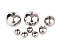5Pcs Stainless Steel M2 - M12 Thread Half Hole Drilling Balls Female Thread Blind Hole Smooth Ball Bead OD 5mm - 25mm for industrial use(M8,25mm)