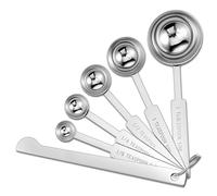 5Pcs Stainless Steel Measuring Spoons Set, Metal Measure Spoons, Tablespoon Measuring Table Spoon for Coffee Teaspoon Scoop