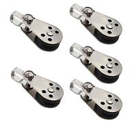 5pcs Stainless Steel Pulley Block Hanging Wire Towing Wheel Lifting Rope for Marine Sailing Yacht Ship Lifting Rope