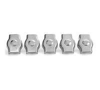 5PCS Stainless Steel Rope Clamp Simplex Wire Grip Clip High Precision Rust Proof Marine Hardware Fixation for Forestry Machinery and Hoisting Equipment (10MM)
