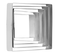 5pcs Stainless Steel Square Cookie Cutter Set, Baking Tool | Creative Lovely Cartoon Shapes, Delicate Cutouts, Safe and Convenient, Jellies, Soft Vegetables