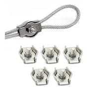 5pcs Stainless Steel Wire Rope Clamps Single Clip Fixing Cable Connector Lock For 2/3/4/5/6/8mm Line Fastener(M3x5pcs)