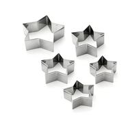 5Pcs Star Cookie Cutter Set, Star Cutters for Baking Cutter Christmas Baking Pastry Set, Biscuit Cake Kids Gingerbread Mince Pentagram Shaped Stainless Steels Cookies Mould for Christma Foods Shapes