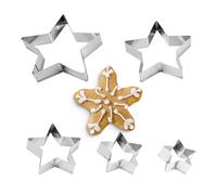 5PCS Star Cookie Cutters, Stainless Steel Biscuit Cutters, Star Shaped Pastry Cutter Baking Pastry Set, for DIY Baking, Pastry, Cookie, Festival Foods, Cakes, Party Decorations, 5 Size
