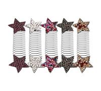 5pcs Star Hair Comb Clips for Women Medium-length Hair Updos | Plastic Comb Tooth Design, Secure Back Hair with Non-slip Hold, Travel and Party Styling for Bridesmaids
