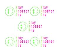 5pcs Stay Another Day Stickers, Mental Health Awareness Car Decals, Self-Adhesive Car Window Decal Waterproof Vinyl-Decals for Window, Rear Windshield, Laptop, Suitcase