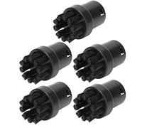 5PCS Steam Cleaner Brush Heads Fit for SC1 SC2 SC3 SC4 SC5, Steam Engine Cleaning Brushes Replacement, Steam Mop Accessories Adaptor Black