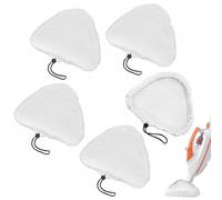 5pcs Steam Mop Pads,Universal Triangular Microfiber Cleaning Cloth Replacement Mops Covers Compatible with H2O X5 Steam Mop, White Cleaning Pad for HD,Vax S2,Viledas Steam Mop Handheld Steam Cleaner