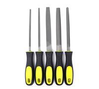 5Pcs Steel Files Set 6-10Inch Flat Round Triangle Square for Woodworking Metal Carving with Hanging Hole Storage and Double Cut