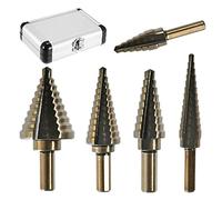 5pcs Step Drill Bit Set HSS Cobalt Multiple Hole 50Sizes Cobalt Titanium Carbide Drill Bits Hole Cutter Tool Wood Metal Drilling
