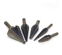 5Pcs Step Drill Bit Set, Titanium Coated, Step Bit, For Metal With Aluminum Case, Multiple Hole Stepped Up Bits