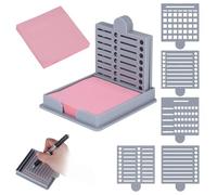 5pcs Sticky Note Stencil Template, Reusable Sticky Note to-Do List Stencil Template with Box & Paper for Office Home School Supplies (Grey)