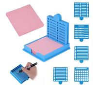 5pcs Sticky Note Stencil Template, Reusable Sticky Note to-Do List Stencil Template with Box & Paper for Office Home School Supplies (Blue)