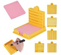 5pcs Sticky Note Stencil Template, Reusable Sticky Note to-Do List Stencil Template with Box & Paper for Office Home School Supplies (Yellow)