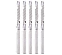 5pcs Straight Shank End Mills, Single Flute Spiral Milling Cutter, Tungsten Steel CNC Milling Bits with Mirror - Polished Blade for Wood Carving, 3.175x25x50mm