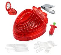 5Pcs Strawberry Huller & Cutter Tool, Strawberry Cutter with Gloves Strawberry Sandwich, Strawberry Huller for Baking and Jam Making Kitchen Gadgets