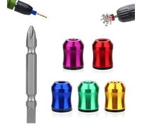 5pcs Strong Magnetic Screw Ring, 5 Colors Screwdriver Magnetic Ring with Double-Ended Screwdriver Bit Holder for Drill Tool Woodworking Maintenance Household Repairs