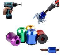 5PCS Strong Magnetic Screw Ring - Never Drop Another Screw Again, 1/4 Inch/ 6.35 mm Universal Magnetic Screw Ring Bit, Screwdriver Head Magnetic Ring, Aluminum Alloy Magnetic Screw Catcher Holder