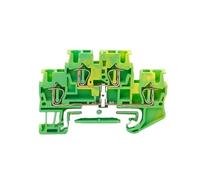 5Pcs STTB2.5-PE Ground Wire Connector Spring-cage 2 Level Earth Protect Plug Electrical STTB2.5 PE Din Rail Terminal Block