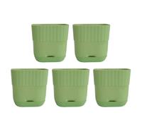 5PCS Stylish Square Pots with Drainage Holes Great for Indoor Plant Aesthetics (green)