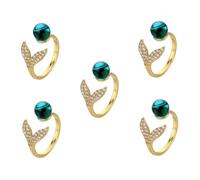 5pcs Stylish Women's Decor Moon Ring for Women Mermaid Shape Adjustable