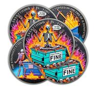 5pcs Sunglasses Skull Dumpster Fire Coin Skull Dumpster Fire Desk Accessories Firefighter Challenge Coin Novelty Coins Pocket Token Inspirational Gifts for Men Women