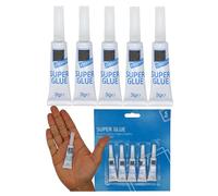 5Pcs Super Glue with Pin Point Nozzle, Fast-Setting Thick Gel Adhesive for Hard Plastic, Rubber, Metal, Leather, DIY Crafts, Pottery, Impact Tough, Waterproof