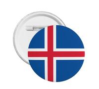 5Pcs Support Iceland Round Button Badge I Stand With Iceland Pin Icelandic Flag Design Medium